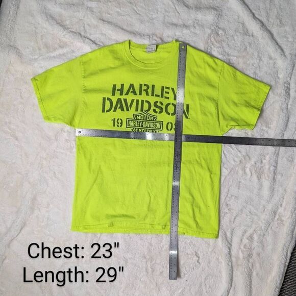 Harley Davidson T-Shirt Mens Size XL Neon Yellow Elk River MN - Picture 7 of 7